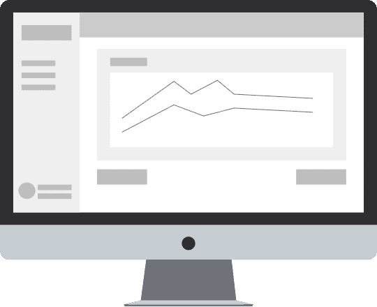 illustration of monitor with web app